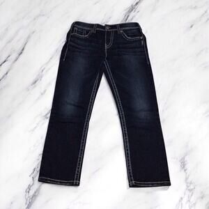 Silver Suki Jeans Womens Size W28 High Capri Blue Denim